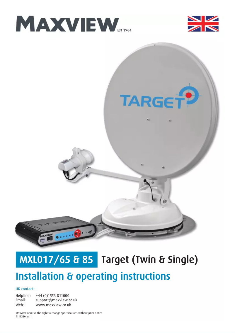 Página 1 del manual Manual de usuario Maxview Target MXL017-65