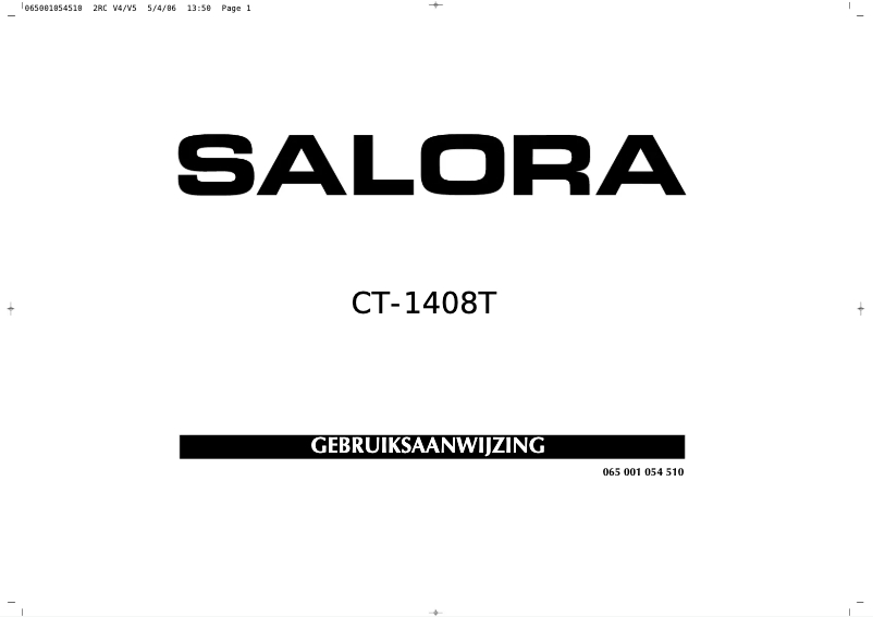 Page n°1 - Manuel utilisateur Salora CT-1408T