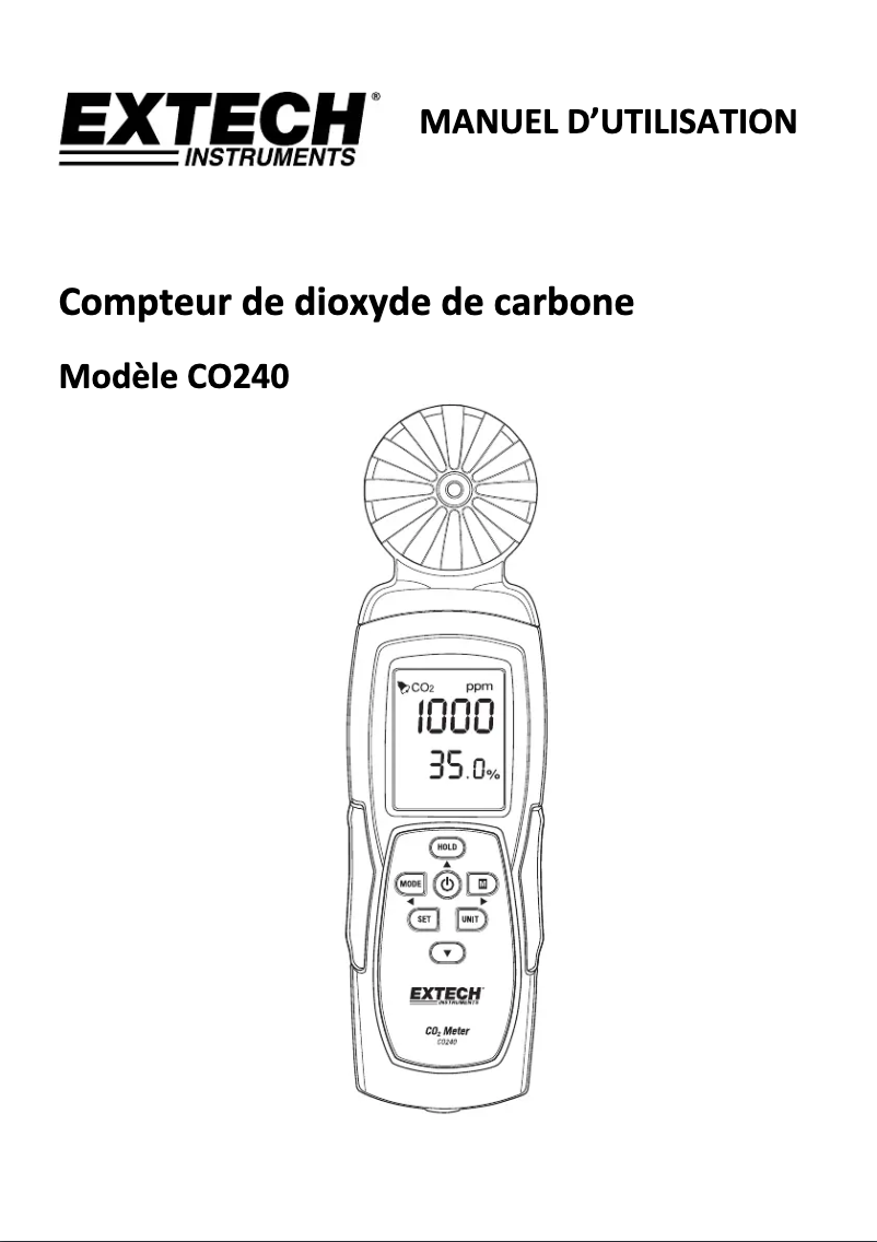 Image de la première page du manuel de l'appareil CO240