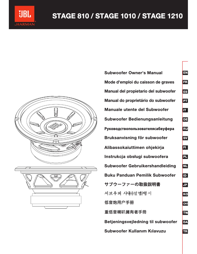 Page 1 de la notice Mode d'emploi JBL Stage 1010