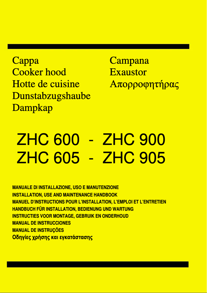 Page n°1 - Manuel utilisateur Zanussi ZHC 605