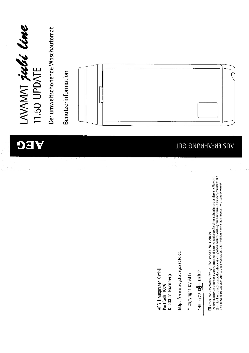Page n°1 - Manuel utilisateur AEG Lavamat Jubi Line 11.50