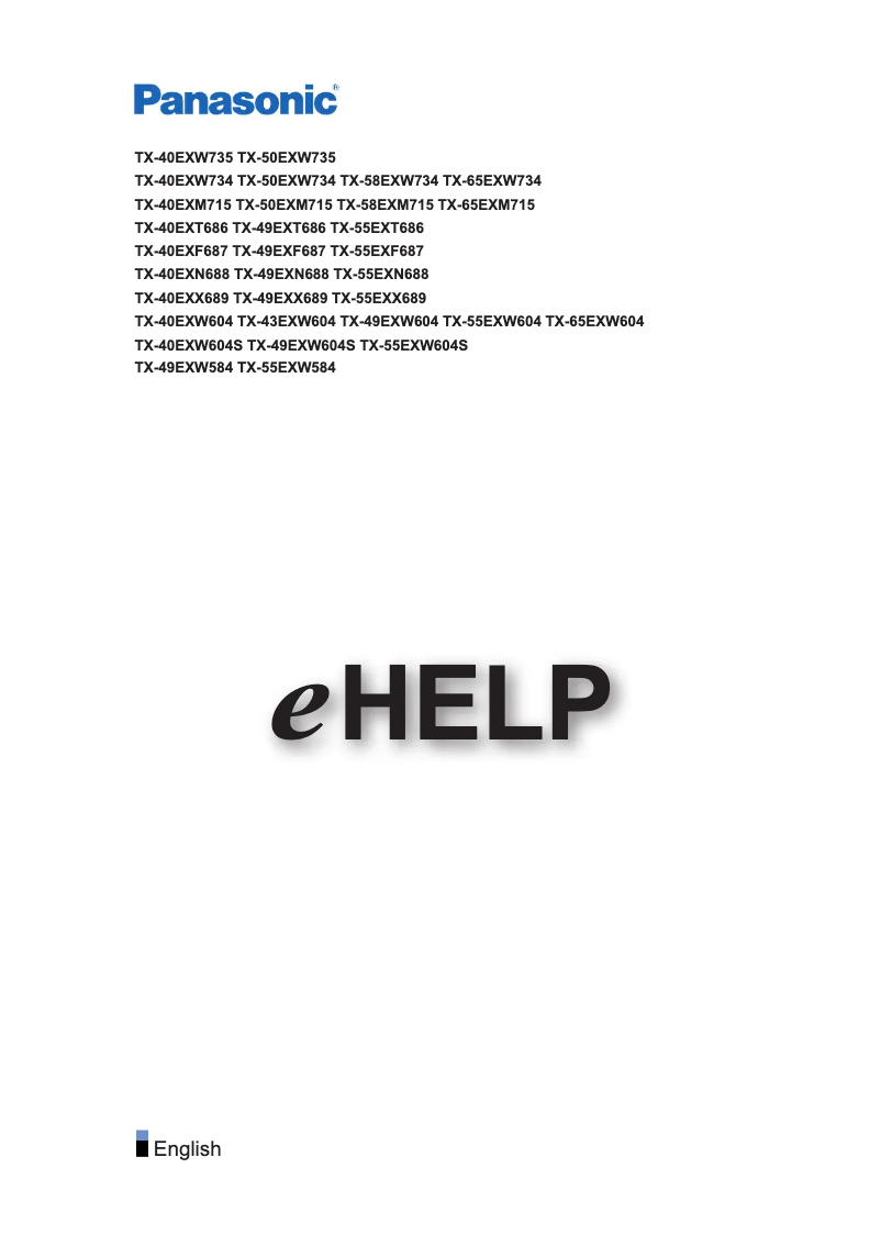 Page 1 de la notice Manuel utilisateur Panasonic TX-40EXM715