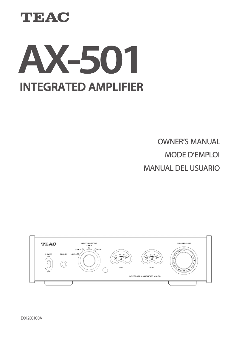 Image de la première page du manuel de l'appareil AX-501-S