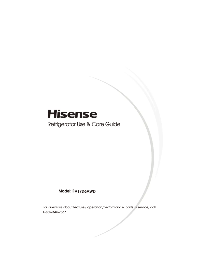 Page 1 de la notice Manuel utilisateur Hisense FV17D6AWD