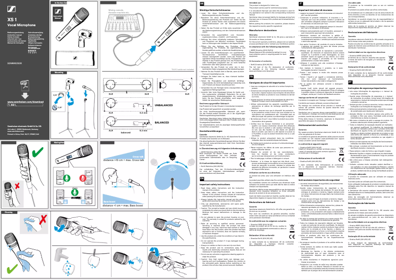 Página 1 del manual Manual de usuario Sennheiser XS 1