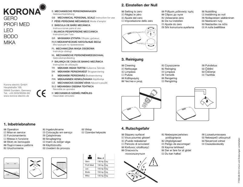 Page 1 de la notice Manuel utilisateur Korona Bodo 77400