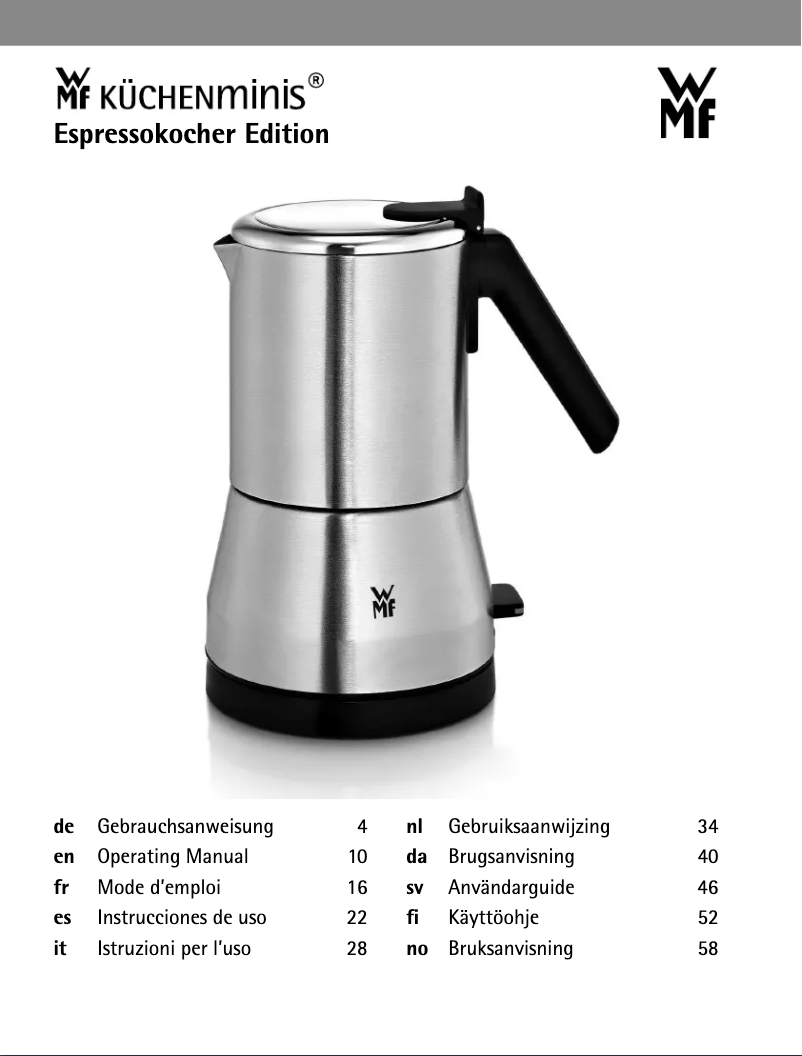 Page n°1 - Manuel utilisateur WMF KITCHENminis 04.1241.0012