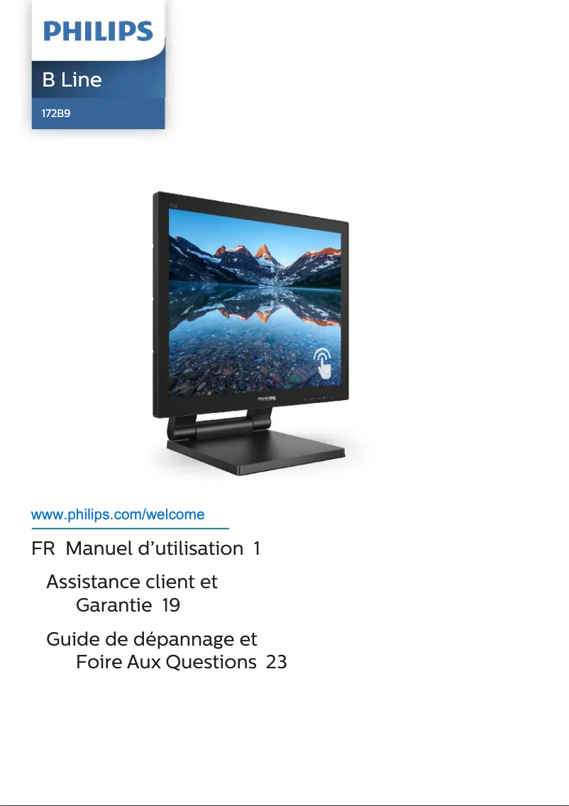 Page 1 de la notice Manuel utilisateur Philips B Line 172B9T