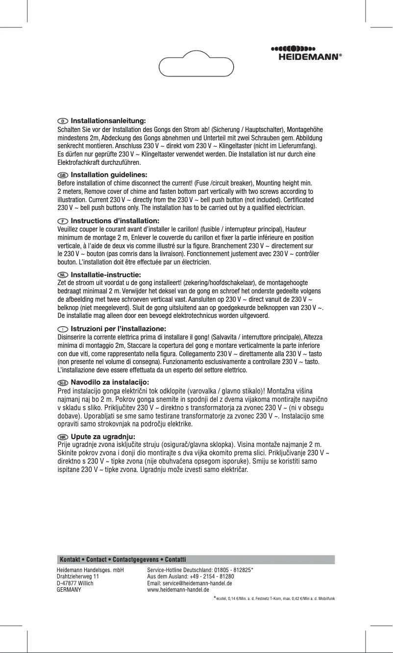 Page 1 de la notice Manuel utilisateur Heidemann 70613