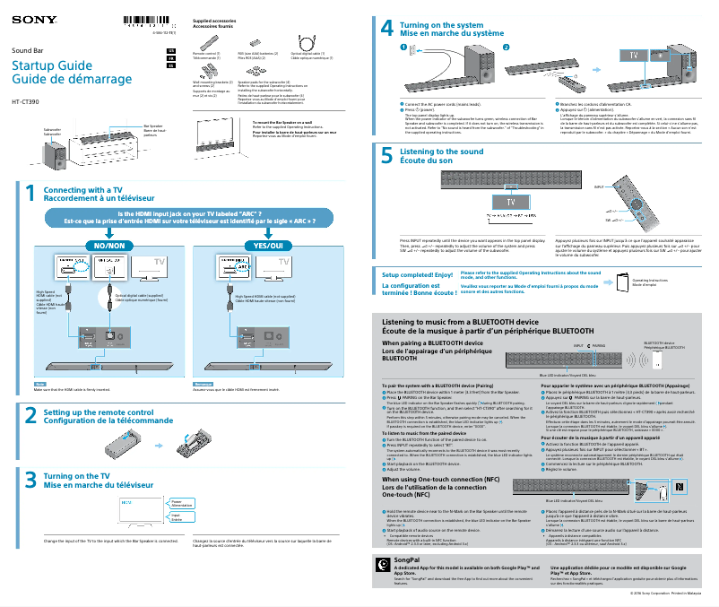 Image de la première page du manuel de l'appareil HT-CT390