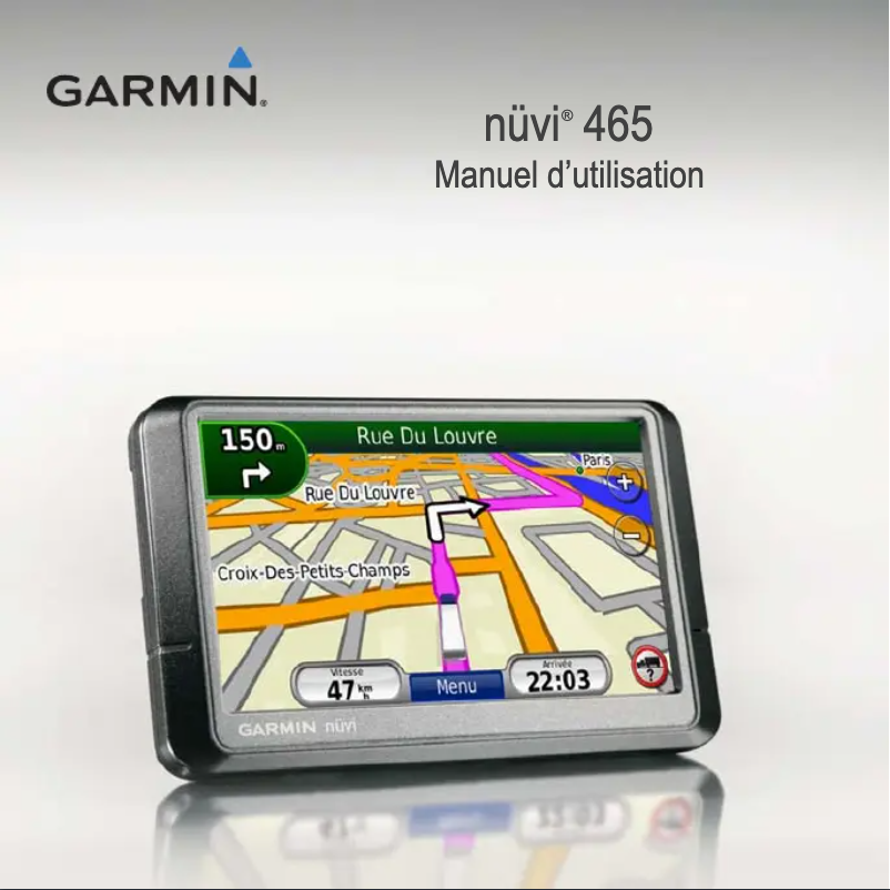 Page n°1 - Manuel utilisateur Garmin nüvi 465T Pro