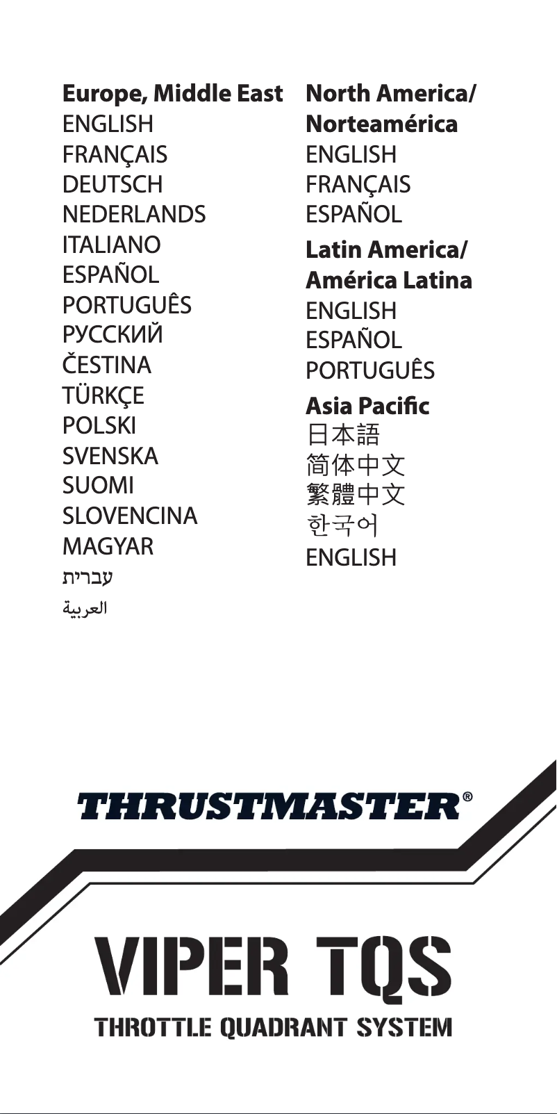 Page n°1 - Manuel utilisateur Thrustmaster Viper TQS