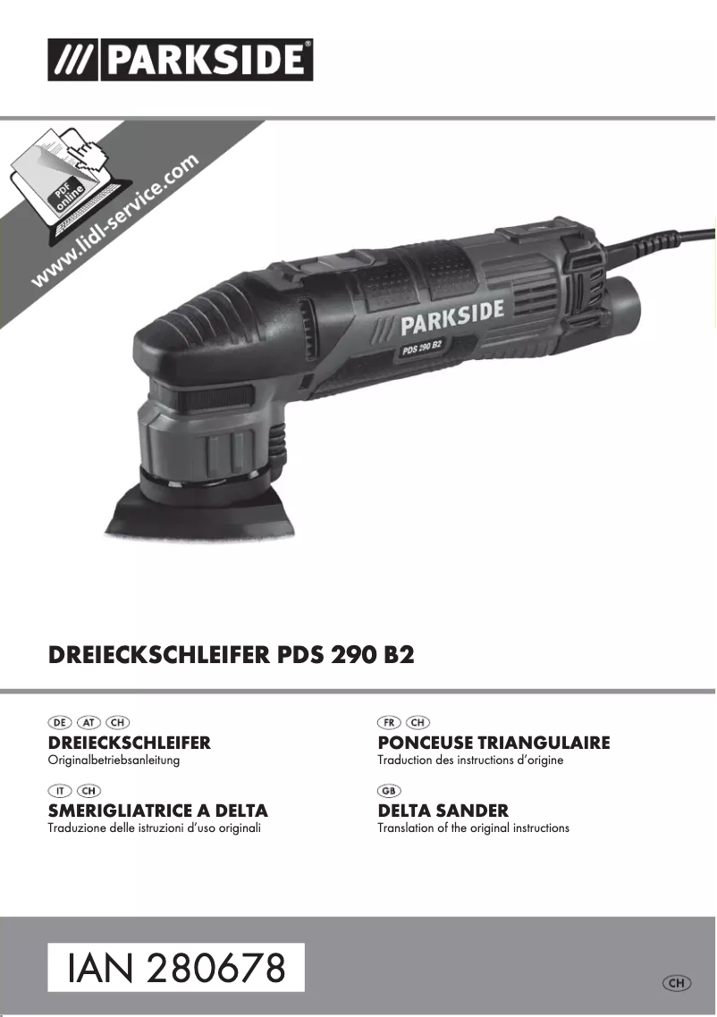 Page n°1 - Manuel utilisateur Parkside PDS 290 B2