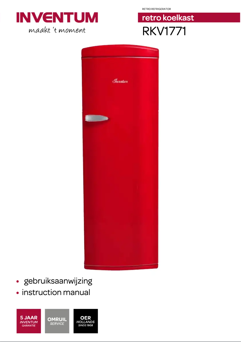 Page n°1 - Manuel utilisateur Inventum RKV1771