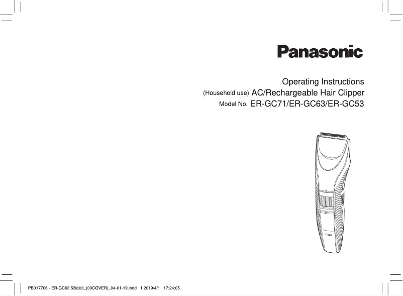 Page n°1 - Manuel utilisateur Panasonic ER-GC71
