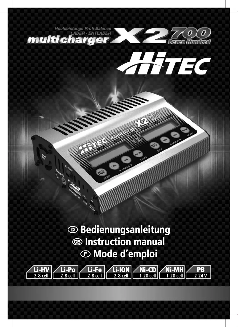 Page n°1 - Manuel utilisateur Hitec X2 700