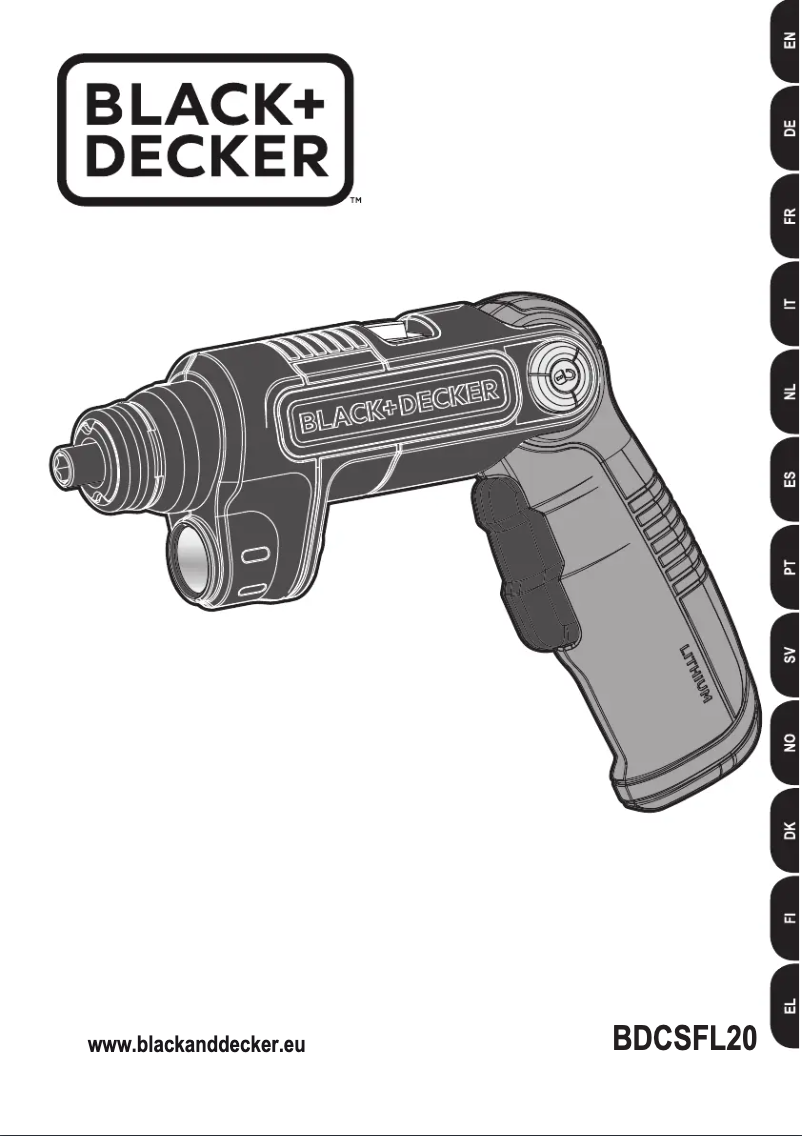 Page 1 de la notice Manuel utilisateur Black & Decker BDCSFL20C