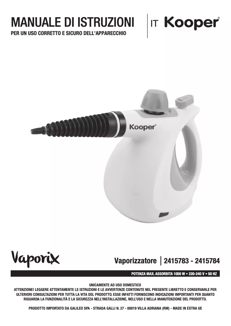 Page 1 de la notice Manuel utilisateur Kooper 2415783