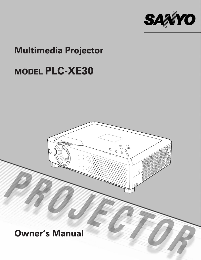 Page n°1 - Manuel utilisateur Sanyo PLC-XE30