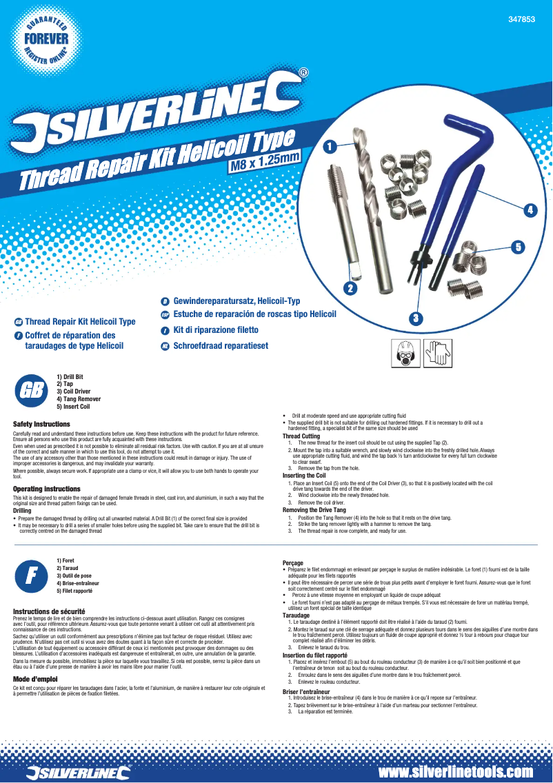 Page 1 de la notice Manuel utilisateur Silverline 347853