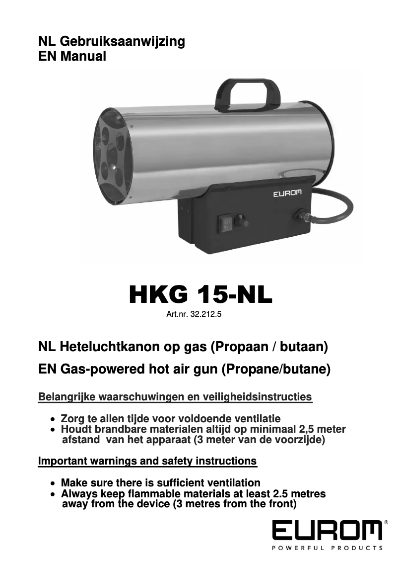 Página 1 del manual Manual de usuario Eurom HKG 15