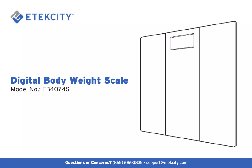 Page n°1 - Manuel utilisateur Etekcity EB4074S