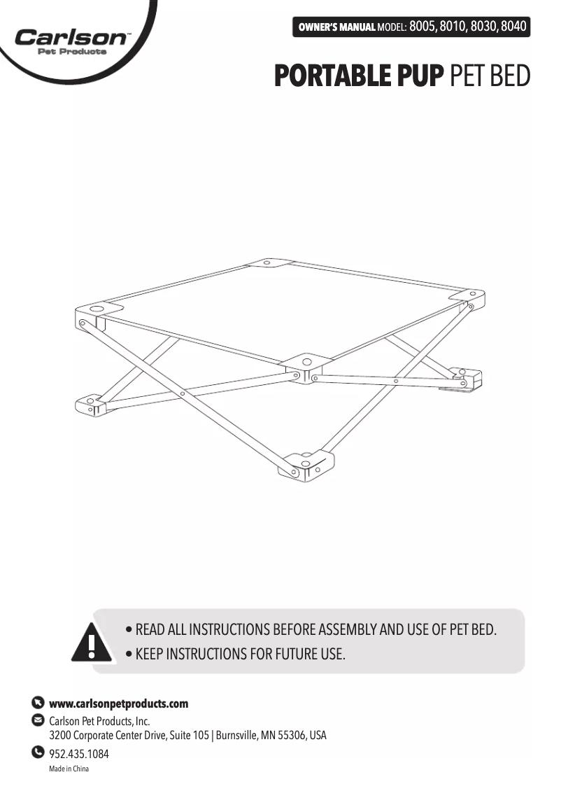 Page n°1 - Manuel utilisateur Carlson Portable Pup 8040