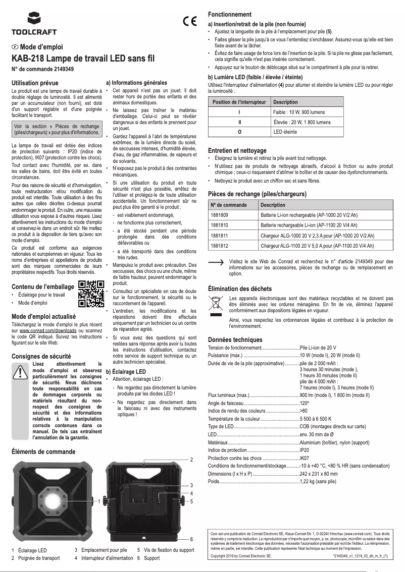 Página 1 del manual Manual de usuario Toolcraft KAB 218