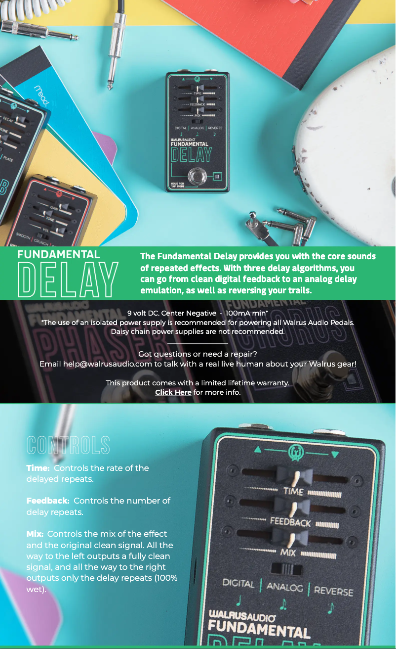 Página 1 del manual Manual de usuario Walrus Audio Fundamental Reverb