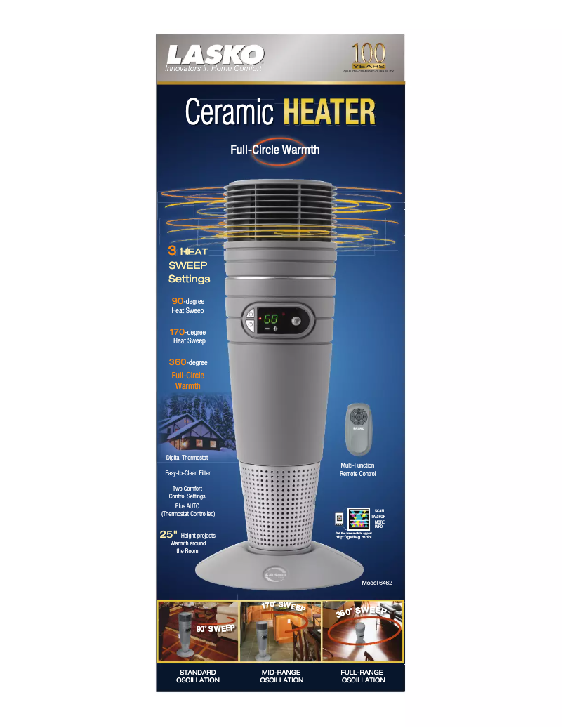 Page 1 de la notice Fiche technique Lasko 6462