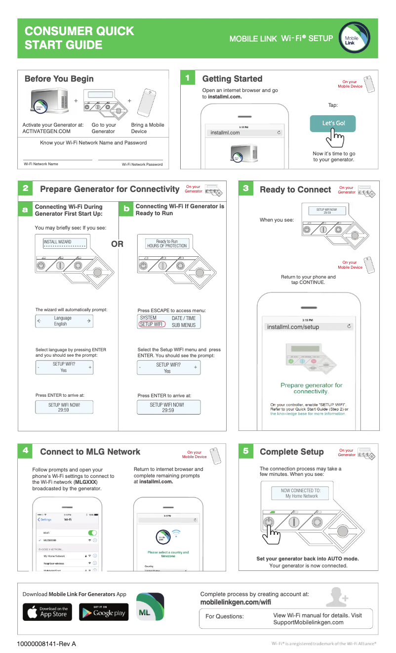 Page n°1 - Guide de démarrage rapide Generac 7223