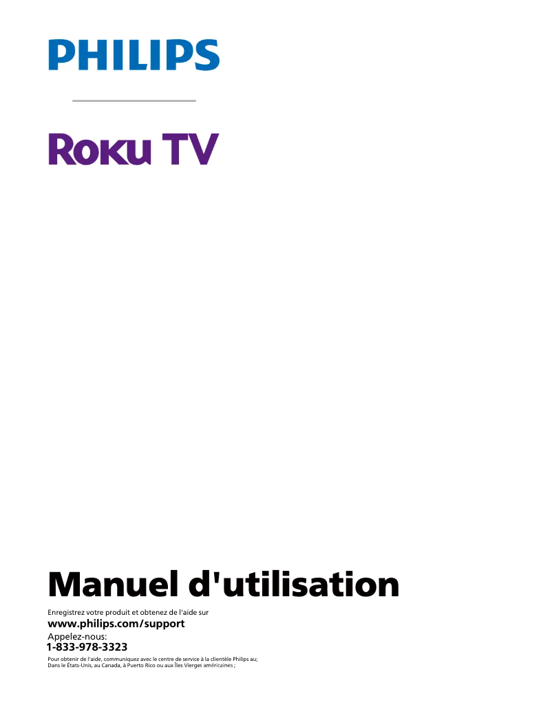 Page 1 de la notice Manuel utilisateur Philips Roku 85PUL6673