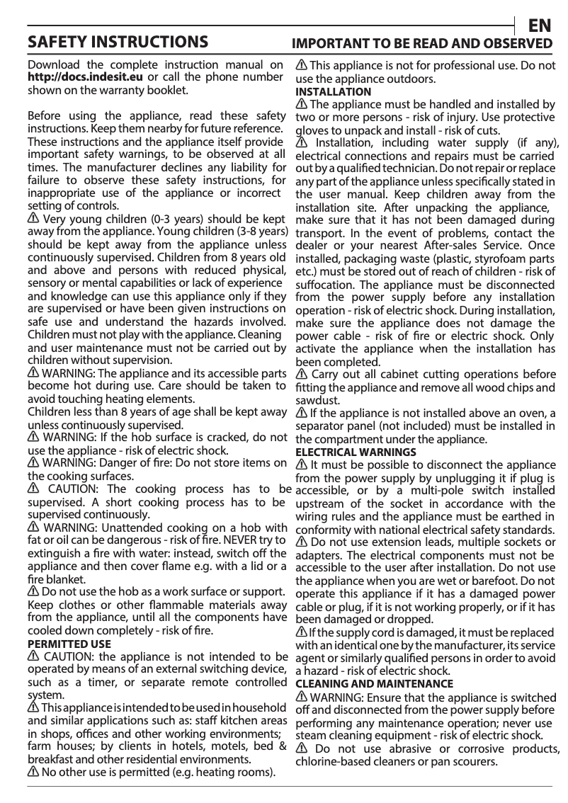 Page n°1 - Mode d'emploi Indesit RI 860 C