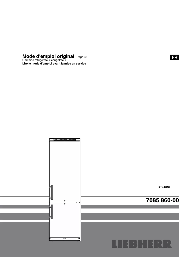 Page n°1 - Manuel utilisateur Liebherr LCv 4010 MediLine