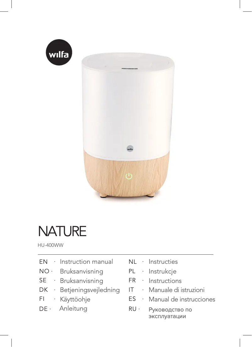 Page n°1 - Manuel utilisateur Wilfa Nature HU-400WW