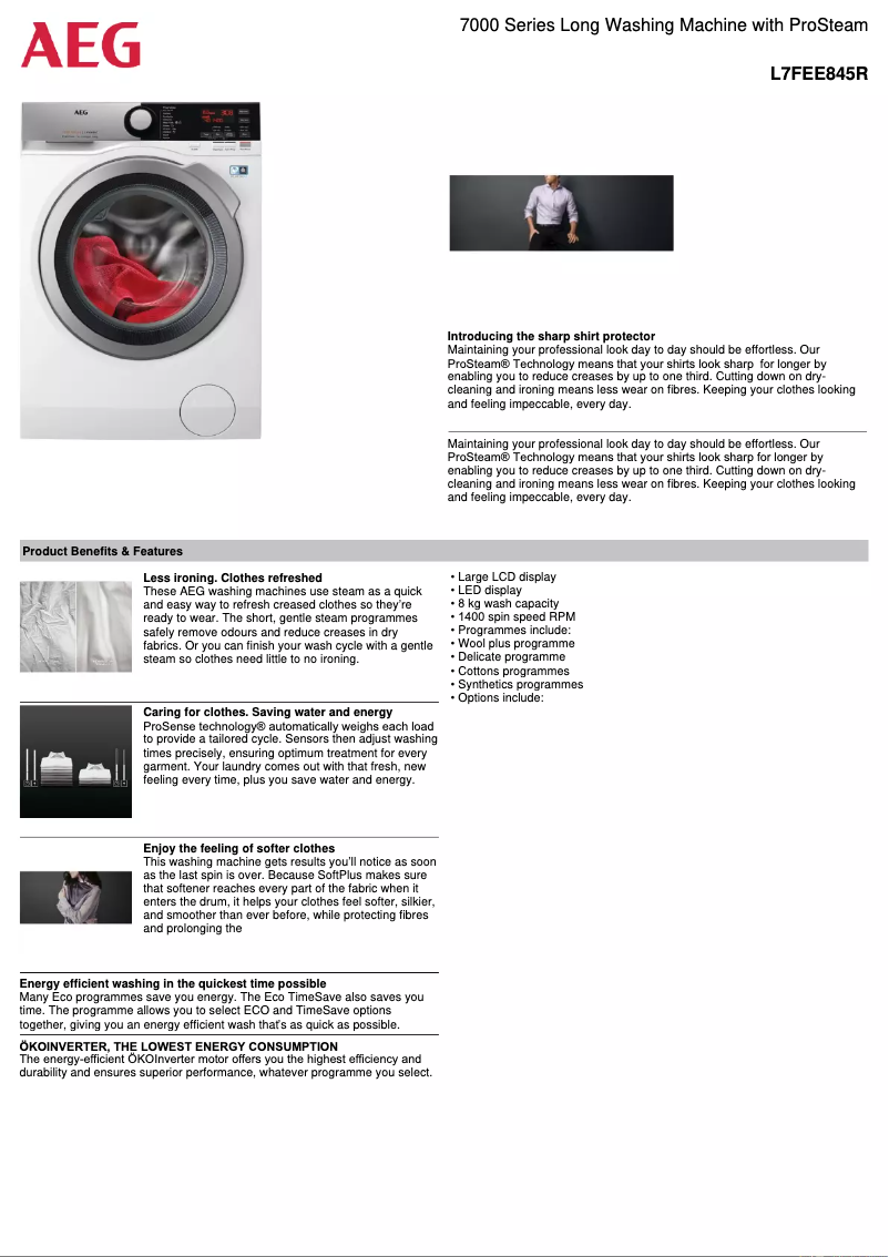 Image de la première page du manuel de l'appareil L7FEE845R