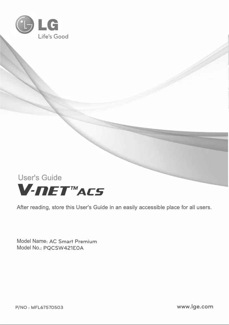 Page n°1 - Guide d'installation LG PQCSW421E0A
