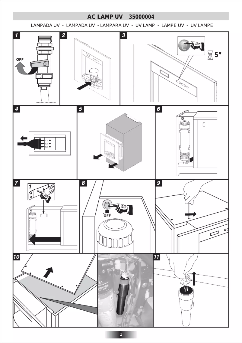 Page 1 de la notice Manuel utilisateur Candy AC LAMP UV