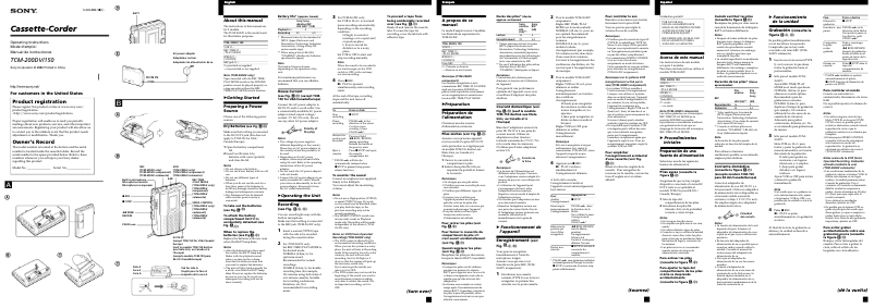 Image de la première page du manuel de l'appareil TCM-150