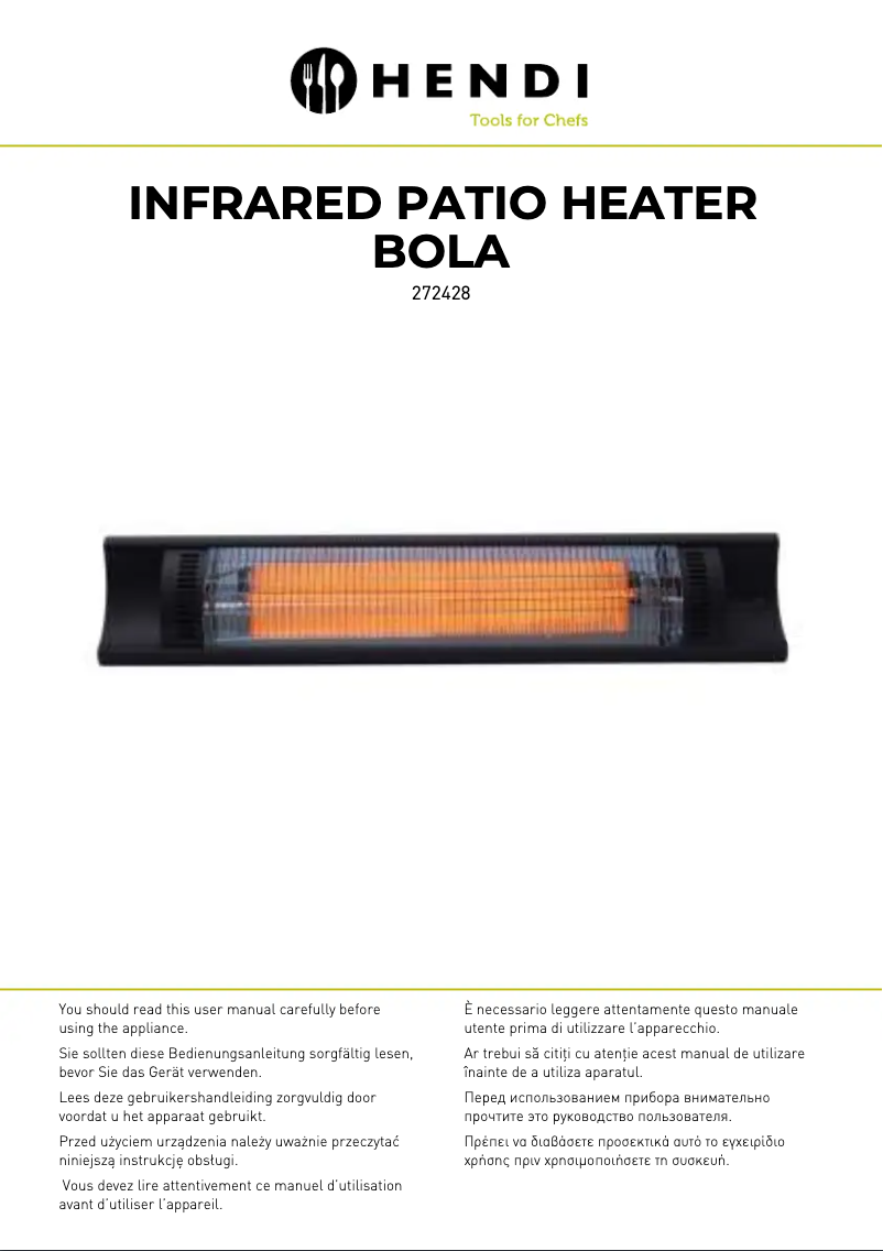 Page 1 de la notice Manuel utilisateur Hendi Bola 272428