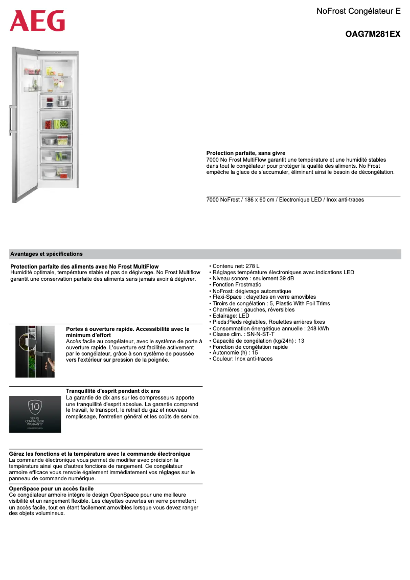 Page n°1 - Fiche technique AEG OAG7M281EX