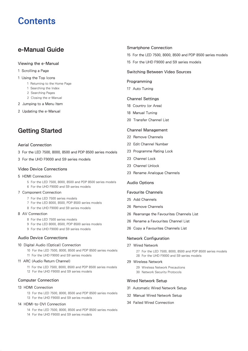 Page 1 de la notice Manuel utilisateur Samsung UA75F8000AM