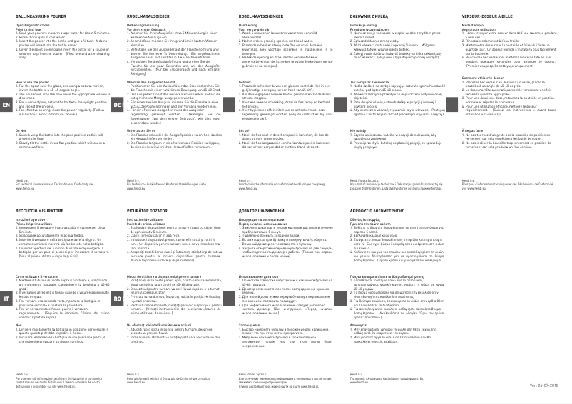 Page 1 de la notice Manuel utilisateur Hendi 599211