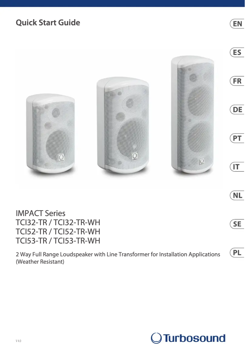 Página 1 del manual Guía de inicio rápido Turbosound Impact TCI52-TR