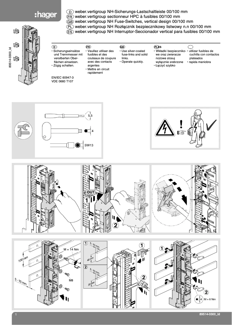 Page 1 de la notice Manuel utilisateur Hager LVS00100SP