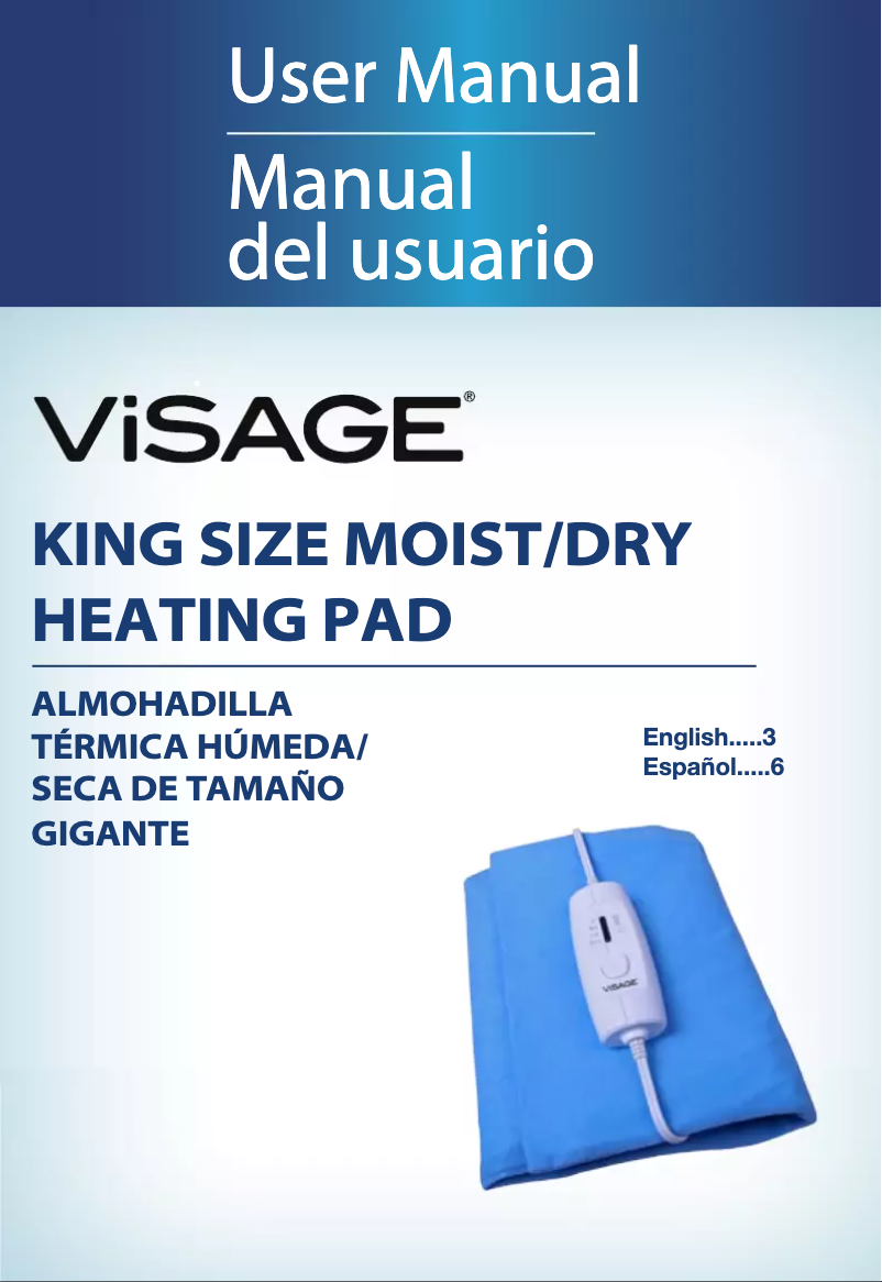 Page n°1 - Manuel utilisateur Visage King Size Heating Pad JY6101