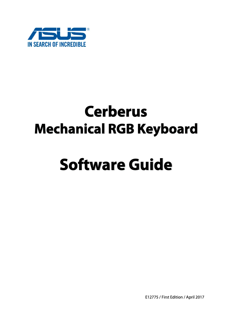 Page 1 de la notice Manuel utilisateur Asus Cerebrus Mech RGB