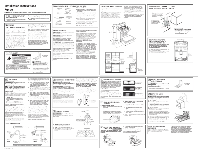 Page 1 of the manual Installation Guide GE JGBP27DEMWW