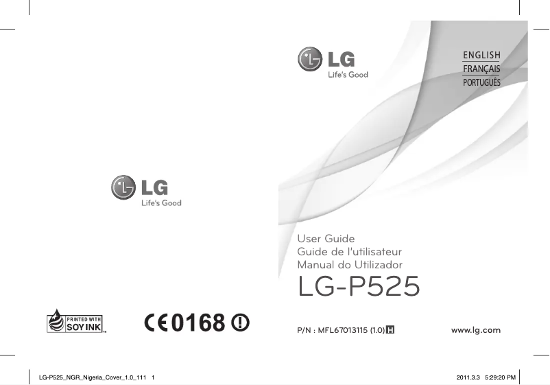 Page n°1 - Manuel utilisateur LG LGP525